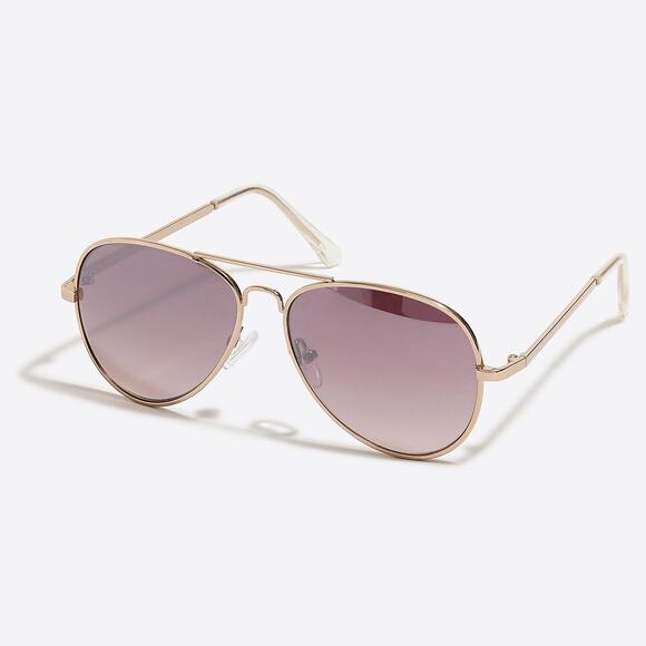 NWT J. Crew Factory Kids Mono Aviator Sunglasses Gold Tone Tinted Lens - Picture 2 of 14
